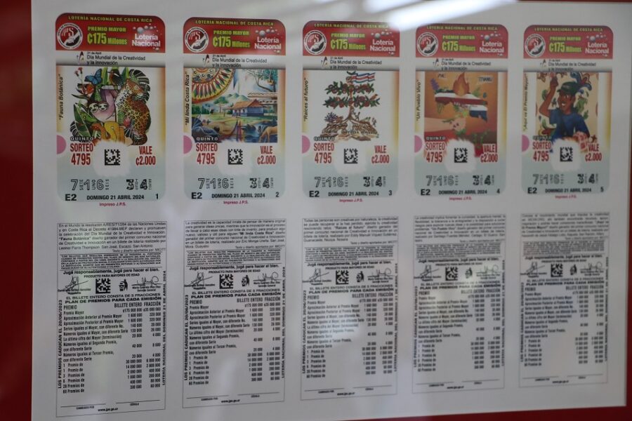 Los cinco billetes elegidos que se comercializarán para el sorteo del 21 de abril. Foto: JPS.