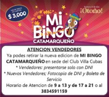 El 15 de mayo se anuncian los ganadores de "Mi Bingo Catamarqueño, edición Otoño".