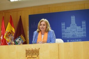 La vicealcaldesa y portavoz municipal durante la rueda de prensa posterior a la Junta de Gobierno. Foto: Ayuntamiento de Madrid. 