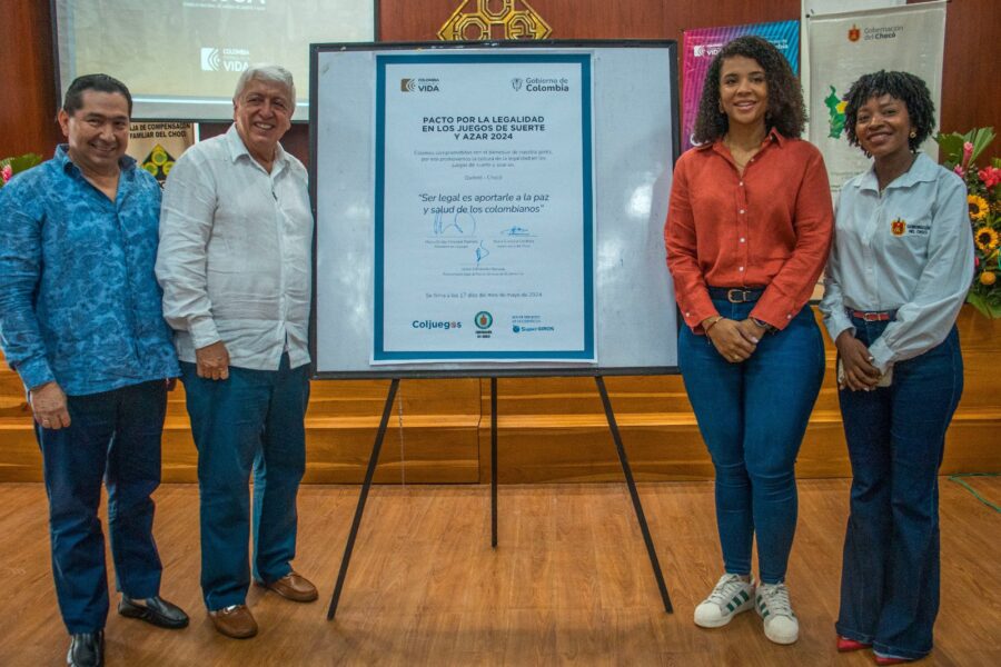 Coljuegos y la Gobernación del Chocó firmaron un pacto por la legalidad. Foto: Coljuegos. 