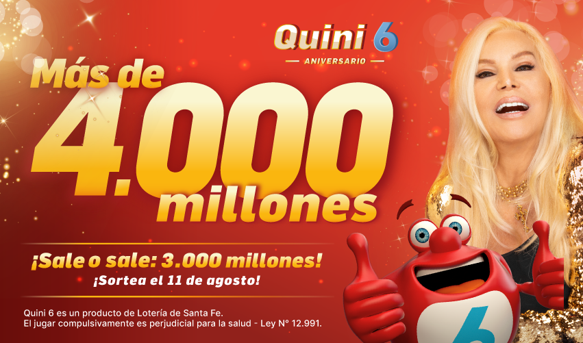 La cara del sorteo extraordinario del Quini 6 es la diva argentina, Susana Giménez. 