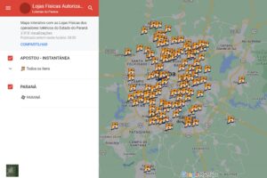 Lottopar proporciona un mapa que indica los puntos de venta. Imagen: Bruna Oliveira- Lottopar. 