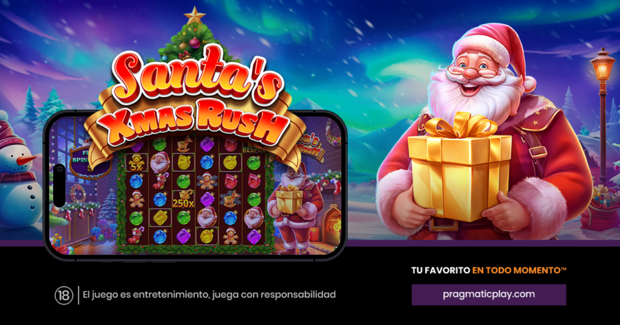 En "Santa's Xmas Rush", los jugadores pueden conseguir premios de hasta 10.000x.