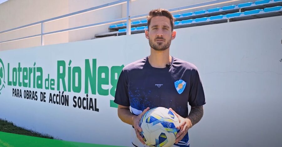 Río Negro impulsa fuerte campaña contra el juego ilegal protagonizada por el jugador, Nicolás Mazzola. Foto: Lotería de Río Negro.