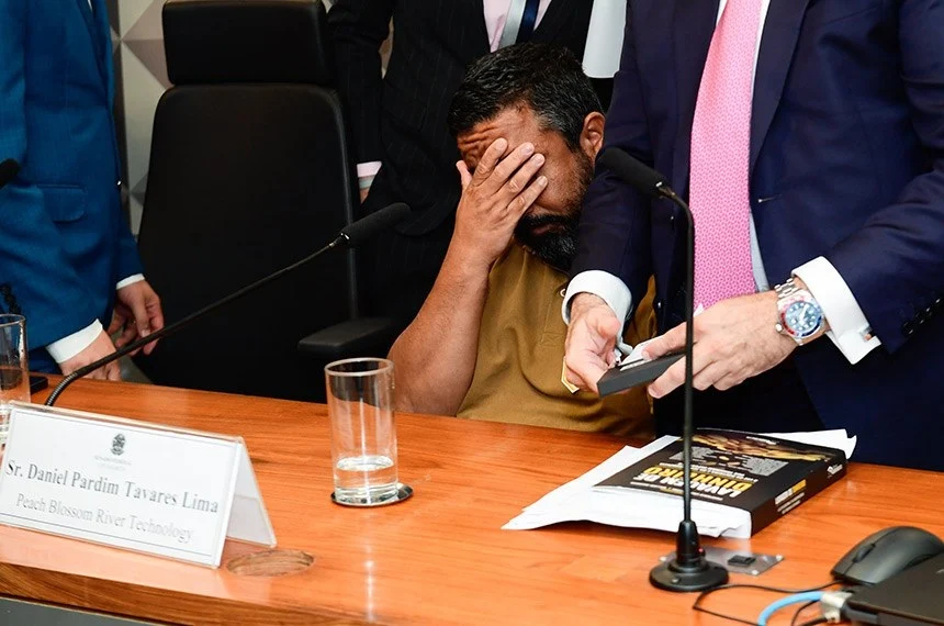 Daniel Pardim Tavares Lima fue detenido mientras prestaba declaración. Foto: Saulo Cruz/Agência Senado