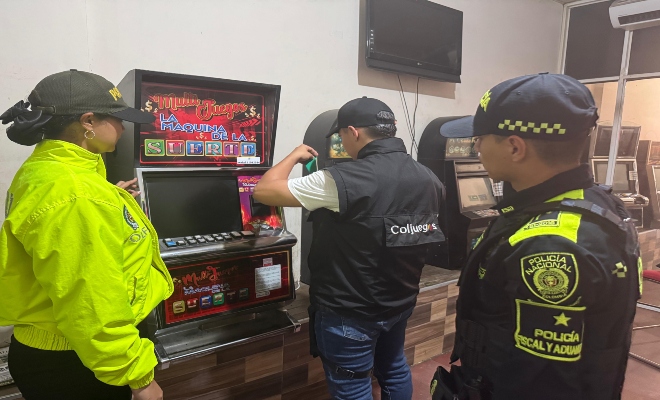 La Policía de Colombia allana un casino clandestino en Montería