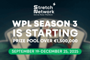 Stretch Network. Online poker platform. WPL Season 3 is starting. Prize pool over €1,500,000. September 19 - December 25, 2025.