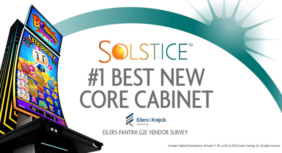Solstice de Konami Gaming fue elegido «Mejor Nuevo Gabinete Principal» en la encuesta de proveedores EILERS-FANTINI para G2E