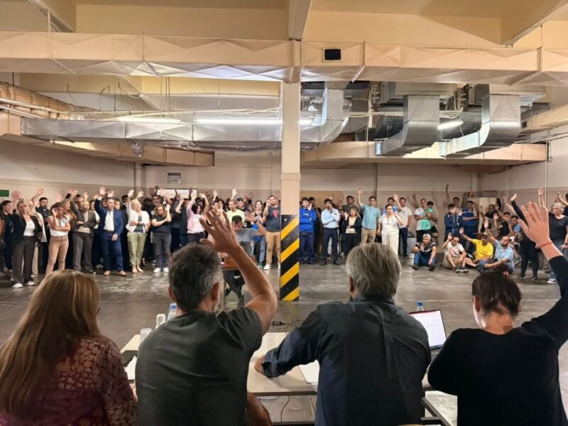 Los trabajadores nucleados en AMS Casinos realizaron una asamblea en el Casino Central de Mar Del Plata y resolvieron ir a paro general. Foto: AMS Casinos.