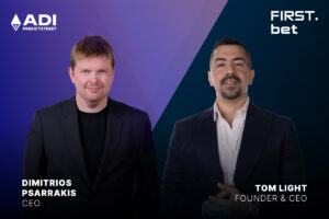 Dimitrios Psarrakis, CEO de ADI Predictstreet, y Tom Light, fundador y CEO de FIRST.bet.