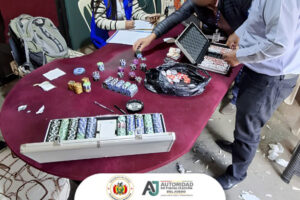 La AJ de Bolivia intervino un local de juego ilegal en Cochabamba