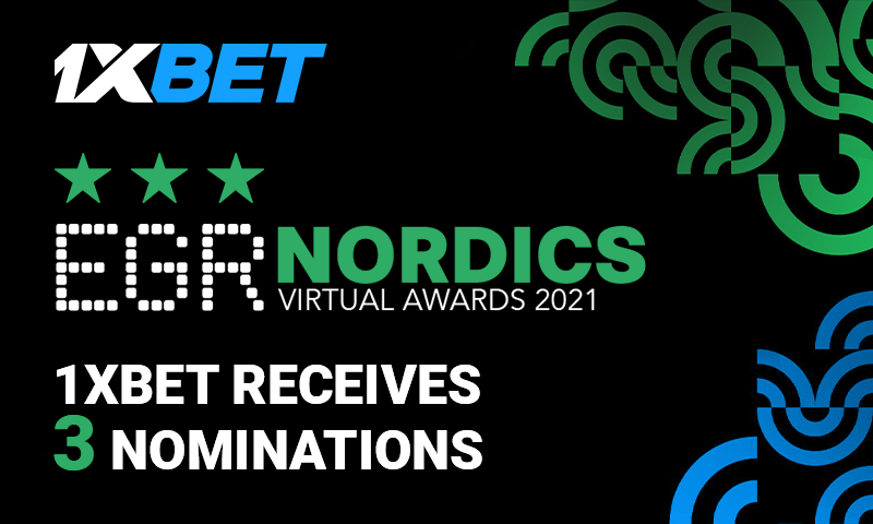 1xBet nominated for 3 prestigious EGR Nordics Virtual Awards