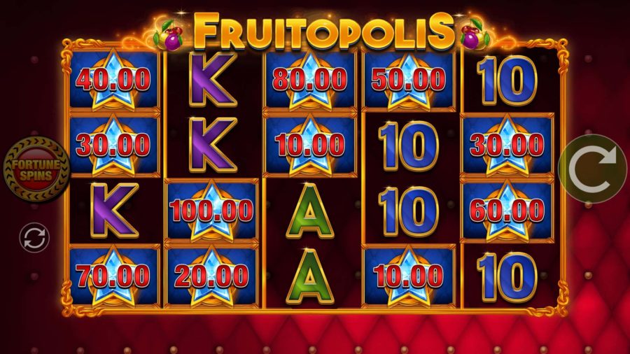 Fruitopolis Fortune Play includes the popular four reel set window format.