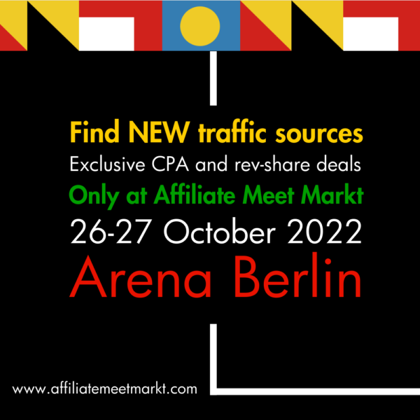 The Affiliate Meet Markt will be taking place on 26-27 October at the Arena Berlin, Germany. 