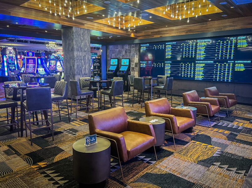 Downtown Grand Las Vegas offers three betting windows, multiple self-service betting kiosks, and a massive LED TV viewing wall.