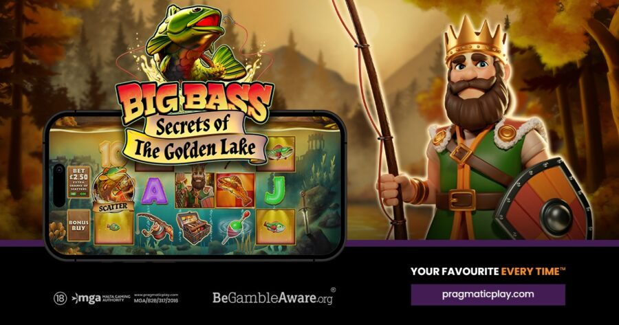 Big Bass Secrets of the Golden Lake is a 5x3 Slot with two thrilling bonus games.