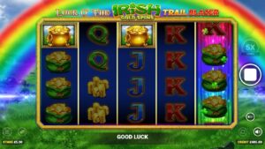 In a 5x4 reel game board, three bonus symbols trigger eight free spins or "Gold Spins".