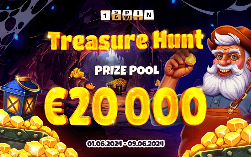 1spin4win launches new online casino network promotion, Treasure Hunt