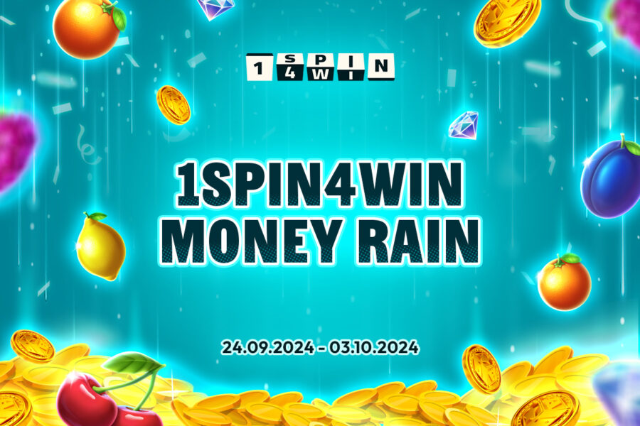 A diverse selection of popular titles will be part of the "1spin4win Money Rain" campaign.