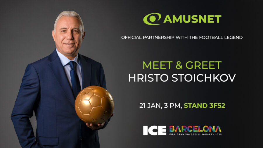 Amusnet will welcome Hristo Stoichkov to its stand on January 21st at 3:00 PM for an official meet & greet.