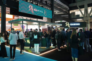 People visiting SA Gaming's booth at ICE Barcelona 2025.