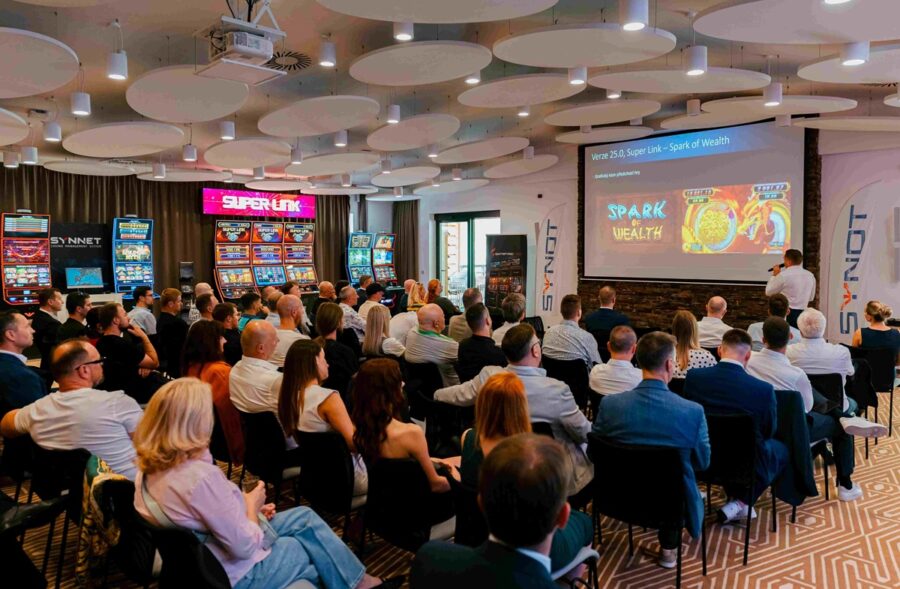 People sitting during a presentation.