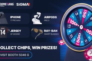 Boomerang Partners - SiGMA. iPhone 17 Pro Max. Airpods PRO 3. Jersey of Modric. Ray-ban smart glasses. Collect chips, win prizes! Visit booth 5046 G.