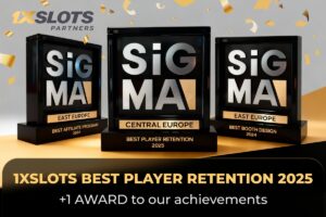 1xSlots best player retention 2025. SiGMA Central Europe Awards.