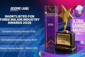 Boomerang Partners. Shortlisted for three major industry awards 2026. European iGaming Awards 2026. International Gaming Awards 2026. Global Gaming Awards - EMEA 2026.