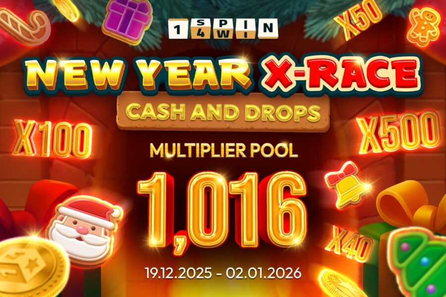 1spin4win launches “New Year X-Race” — festive Cash & Drops promo with multipliers 