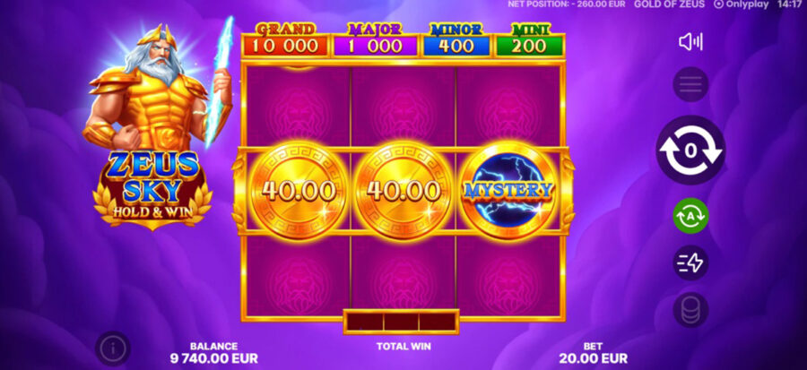 Onlyplay presents Zeus Sky: Hold & Win