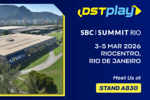 DSTPLAY - SBC SUMMIT RIO. 3-5 MAR 2026. Riocentro, Rio de Janeiro. Meet us at Stand A830.