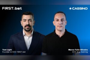 Tom Light, founder and CEO of FIRST.bet, and Marco Tulio Oliveira, CEO at Ana Gaming