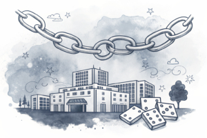 A broken chain hangs over a group of tribal gaming facilities, hindering their growth and potential.