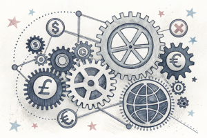 A labyrinthine network of interconnected gears symbolizes the intricate mechanics of institutional trading in prediction markets.