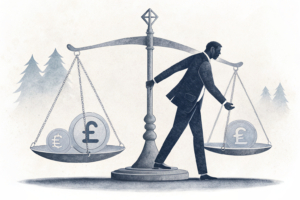 A scale balancing between rapid market launches and concerns of manipulation, with a shadowy figure casting doubt on the credibility of the markets.