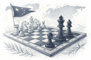 A chessboard with pieces strategically placed, symbolizing the strategic decision-making and leadership required for the launch of a new venture in the igaming industry.
