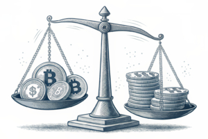 A scale weighing free spins against digital coins tips in favor of the former, symbolizing a tax dispute outcome.