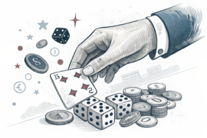 A hidden hand meticulously arranges the elements of a seemingly random game, ensuring a specific winning outcome.